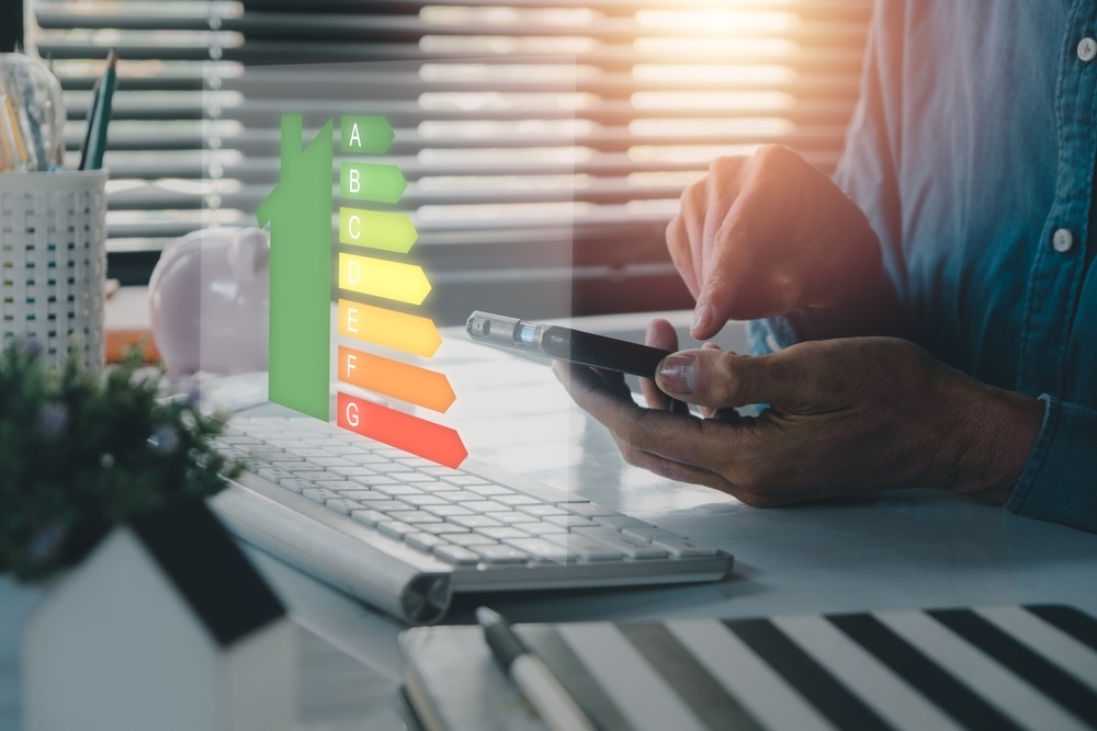 energy efficiency scale image on office desk